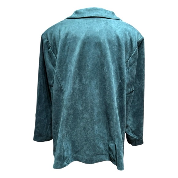 Estate by Isaac Mizrahi Emerald Faux Suede Blazer 3XP (Approx 22W–24W) NWOT - Picture 3 of 5